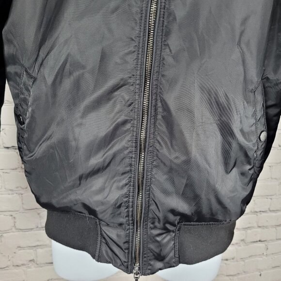August Mcgregor Black Nylon Full Zip Inner Pocket Bomber Jacket Size Small S - Picture 9 of 16